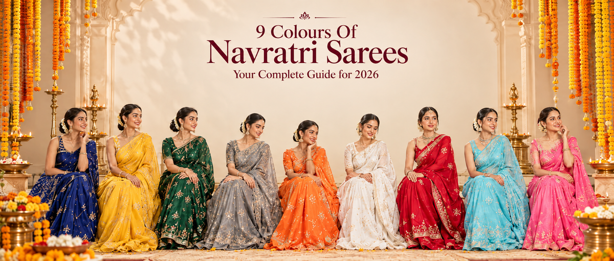 9 Colours Of Navratri Sarees: Your Complete Guide for 2026