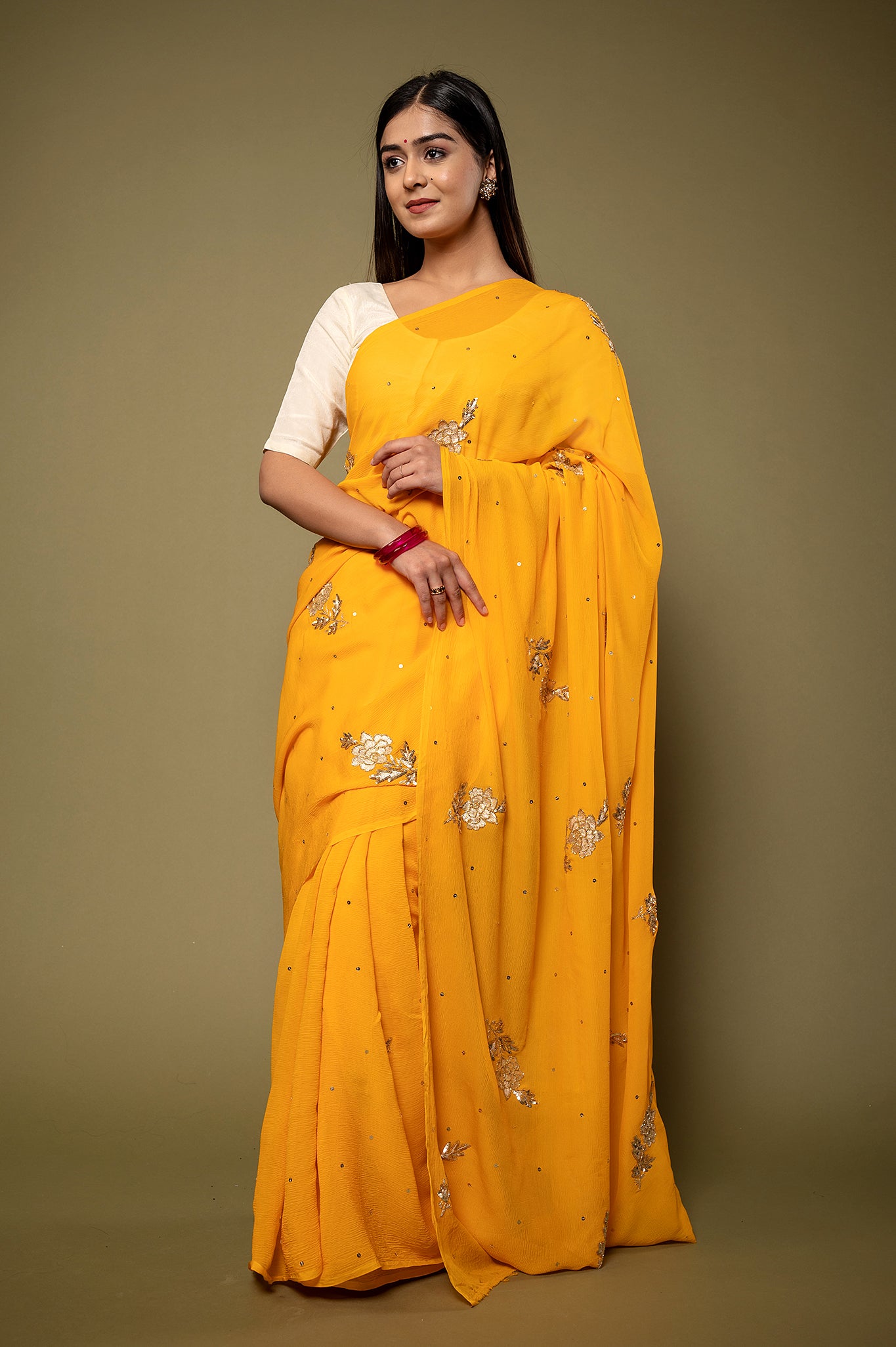 Pure Chiffon Aari Saree