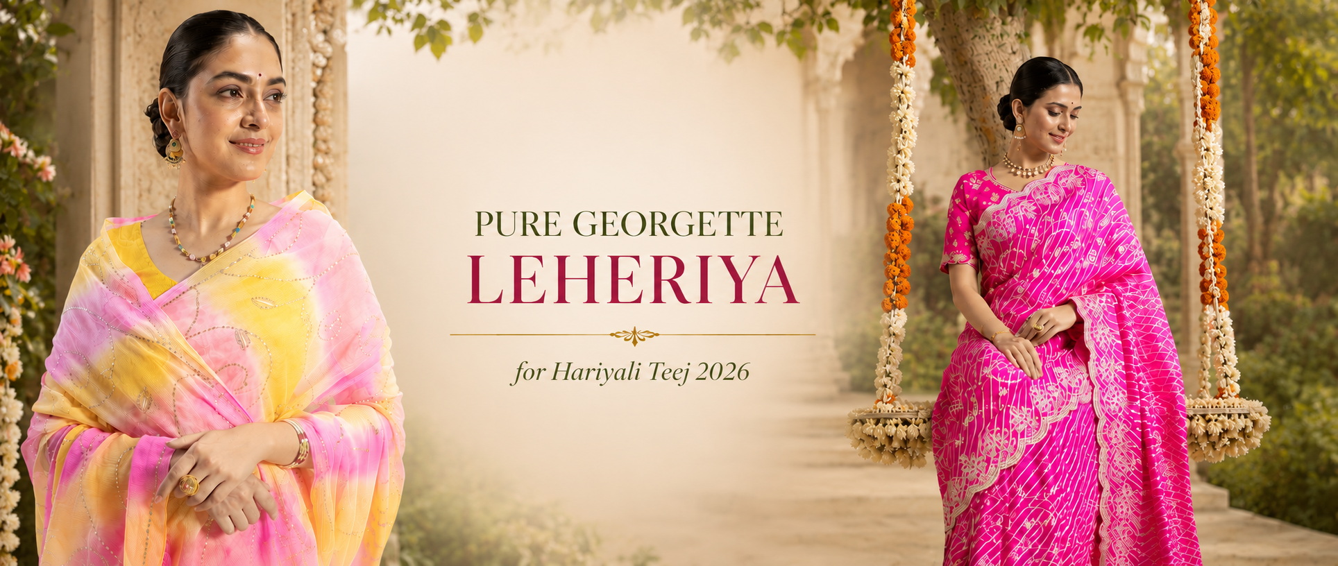 Best Pure Georgette Leheriya Sarees for Hariyali Teej 2026