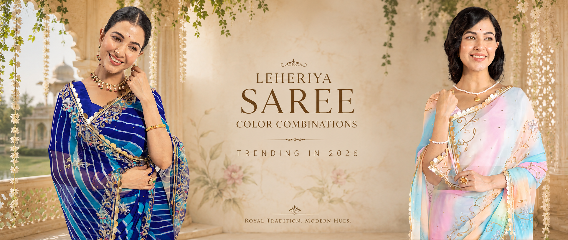 Leheriya Saree Color Combinations Trending in 2026