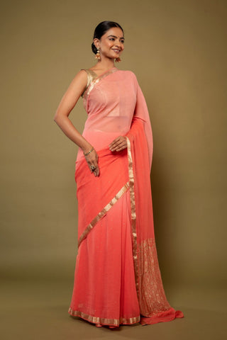 Pure Chiffon Zari Saree