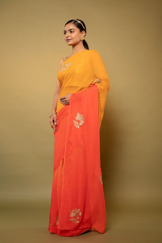 shaded Chiffon Saree