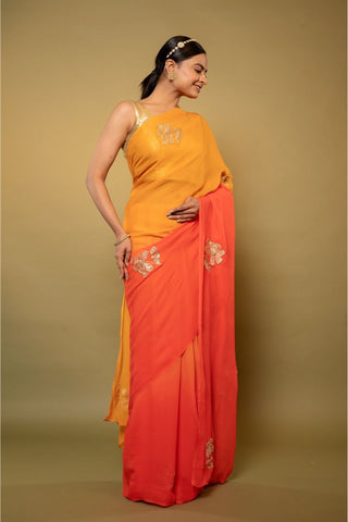 shaded Chiffon Saree