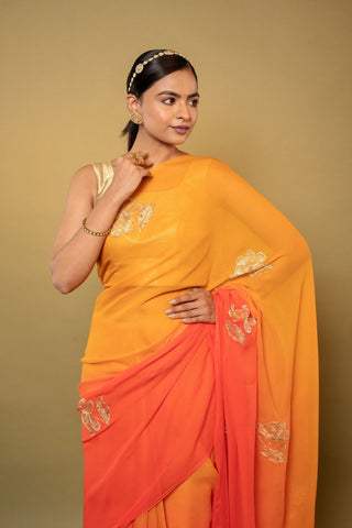 shaded Chiffon Saree