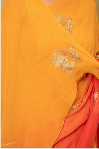 shaded Chiffon Saree