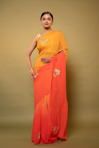 shaded Chiffon Saree