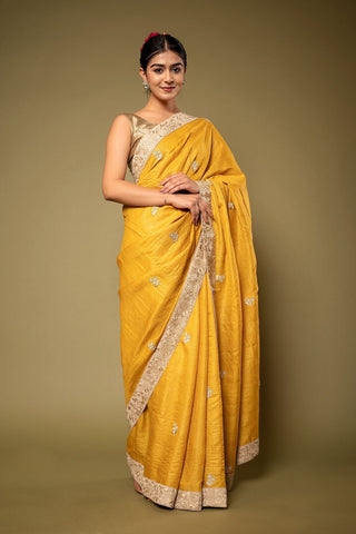 Tussar Silk Resham Work Saree