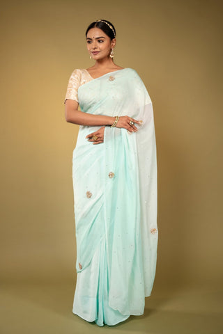 Skyblue Chiffon Saree