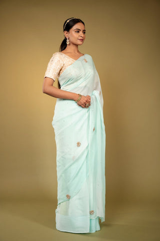 Skyblue Chiffon Saree