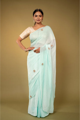 Skyblue Chiffon Saree