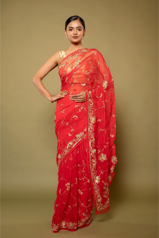 Viscose Chiffon Saree