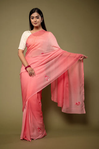 Viscose Chiffon Resham Work Saree