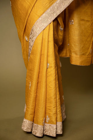 Tussar Silk Resham Work Saree