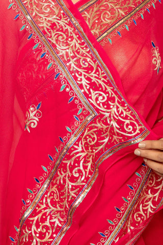 Fuschia Chiffon Saree