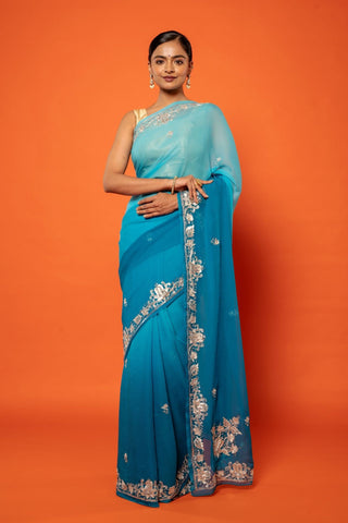 Sky Chiffon Saree