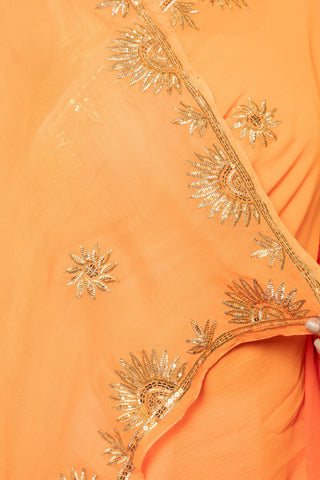 Orange Chiffon Saree