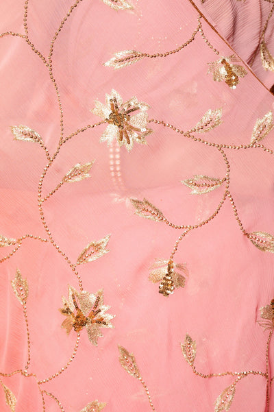 Rose Pink  Manika Pure Chiffon Saree