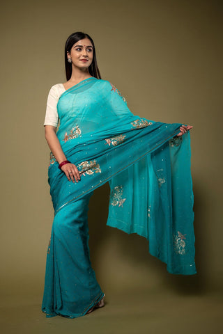 Viscose Chiffon Saree