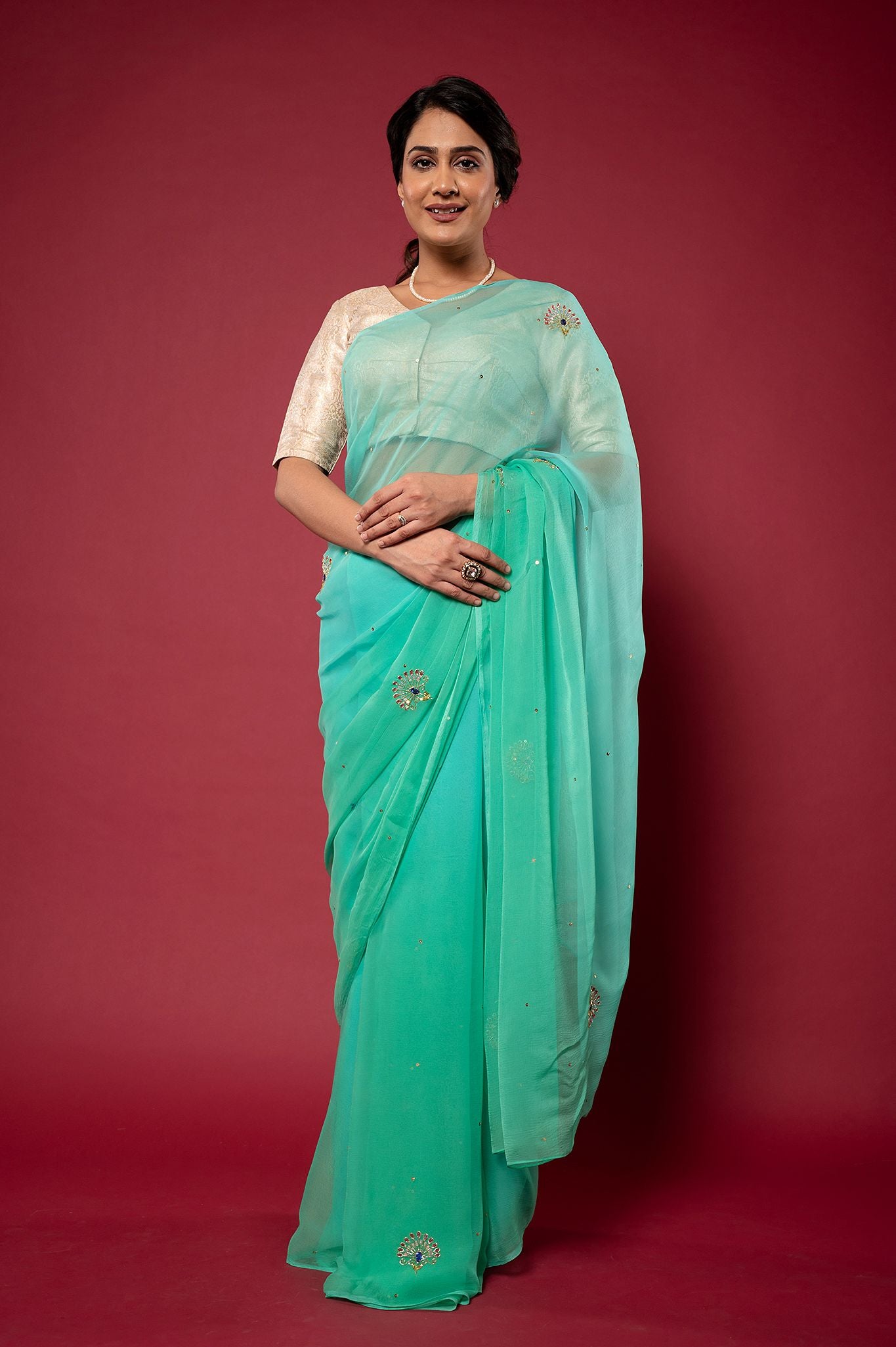 Viscose Chiffon Saree