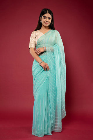 Viscose Chiffon  Resham Work Saree