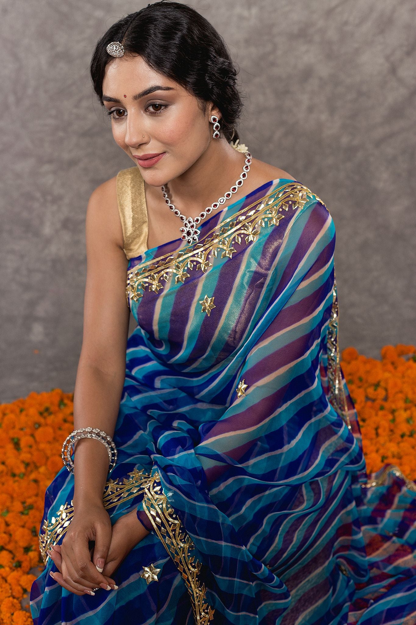 Pankhuri Lehariya Saree
