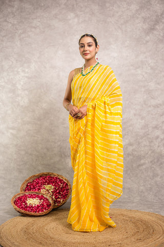 Sunhera Basant Lehariya Saree