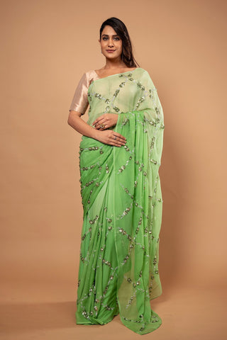 Pure Chiffon Siquin Work Saree