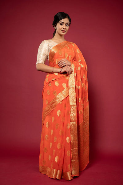 Viscose Chiffon Banarsi Khaddi Saree