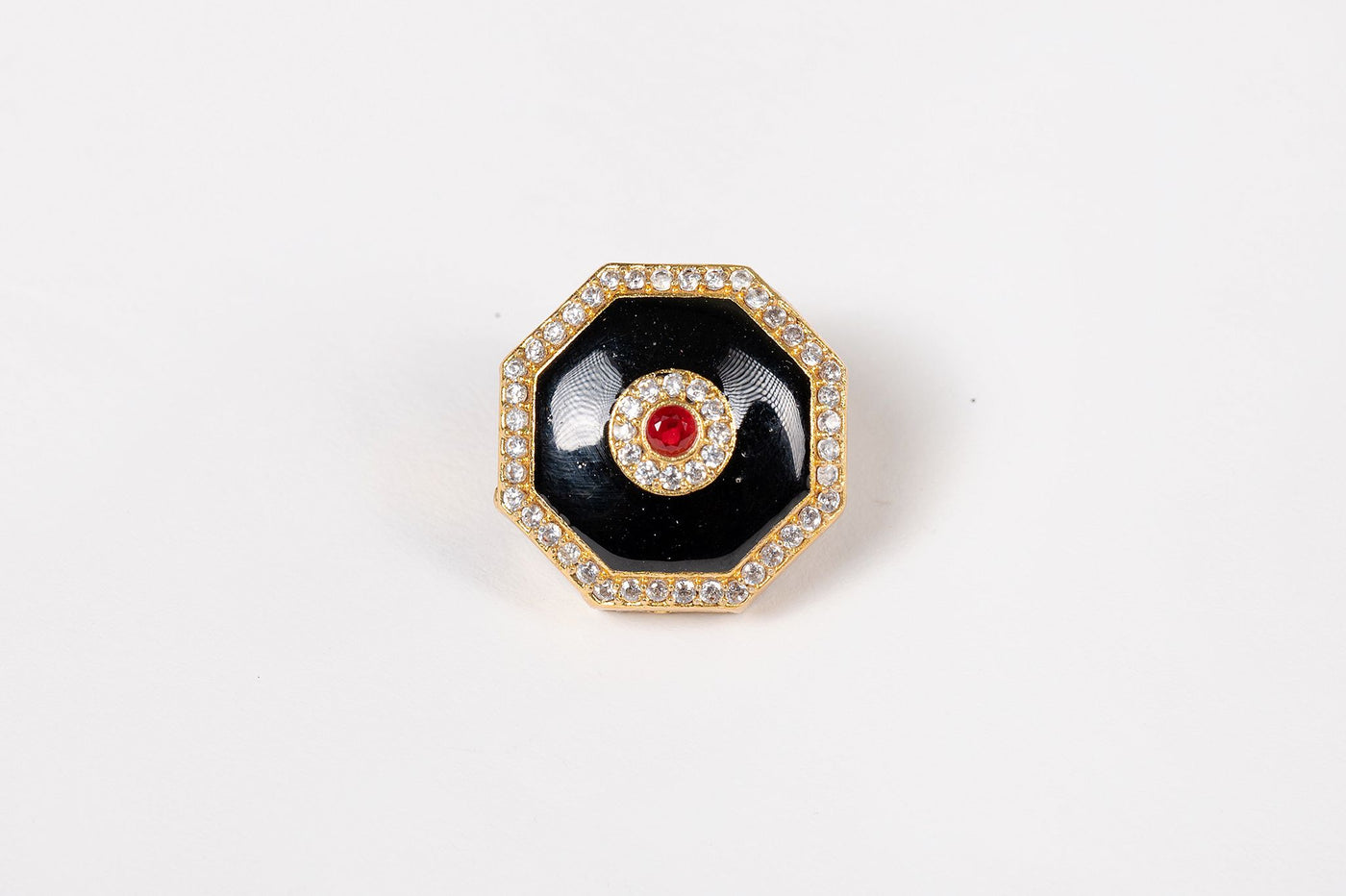 Black Enamel Diamond Buttons