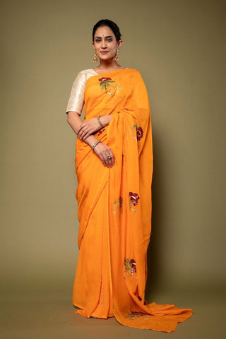 Viscose Chiffon Aari Siquin Saree