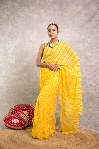 Sunhera Basant Lehariya Saree