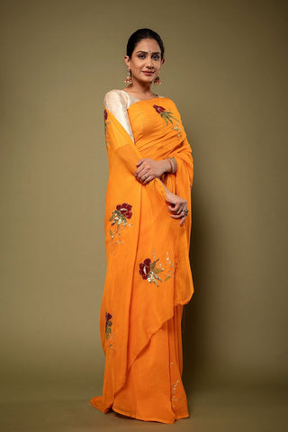 Viscose Chiffon Aari Siquin Saree