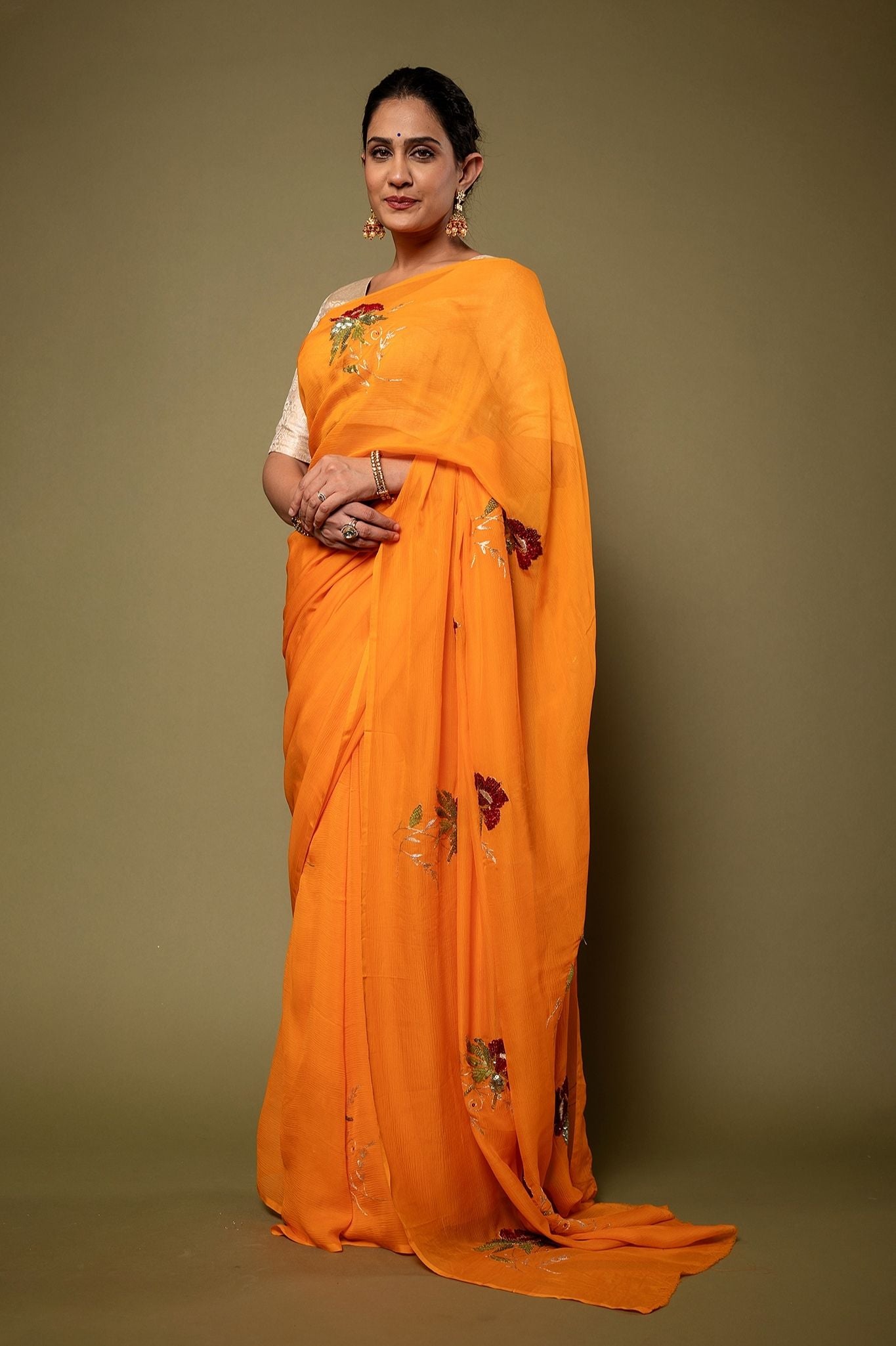 Viscose Chiffon Aari Siquin Saree