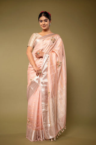 Pure Silk Saree With Handloom Work Saree