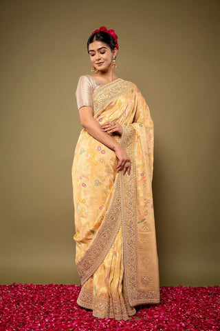 Pure Tissue Zardozi Work Saree