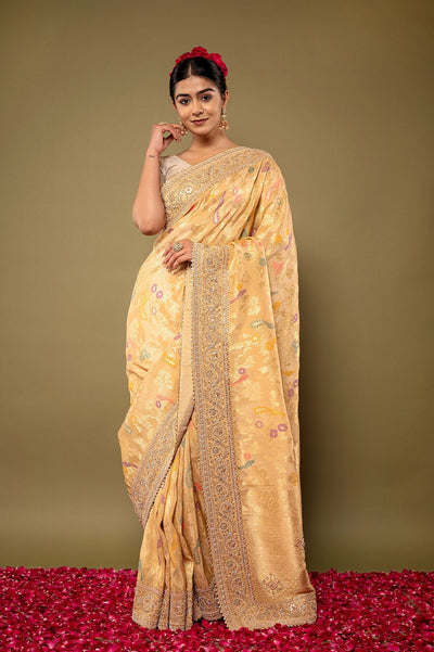 Pure Tissue Zardozi Work Saree