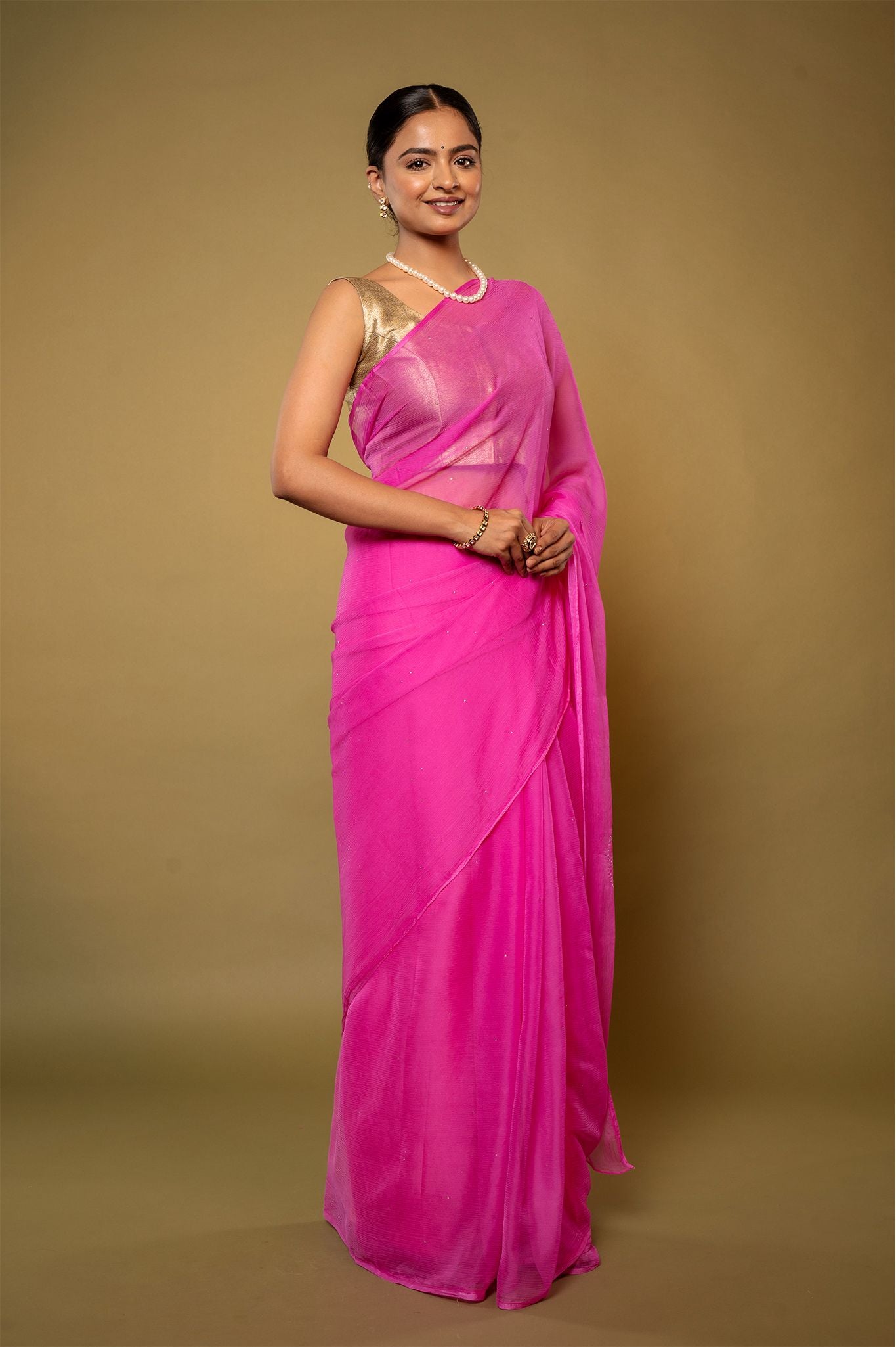 Washable Mukesh Work Saree