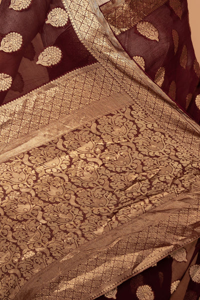 Viscose Chiffon Banarsi Khaddi Saree