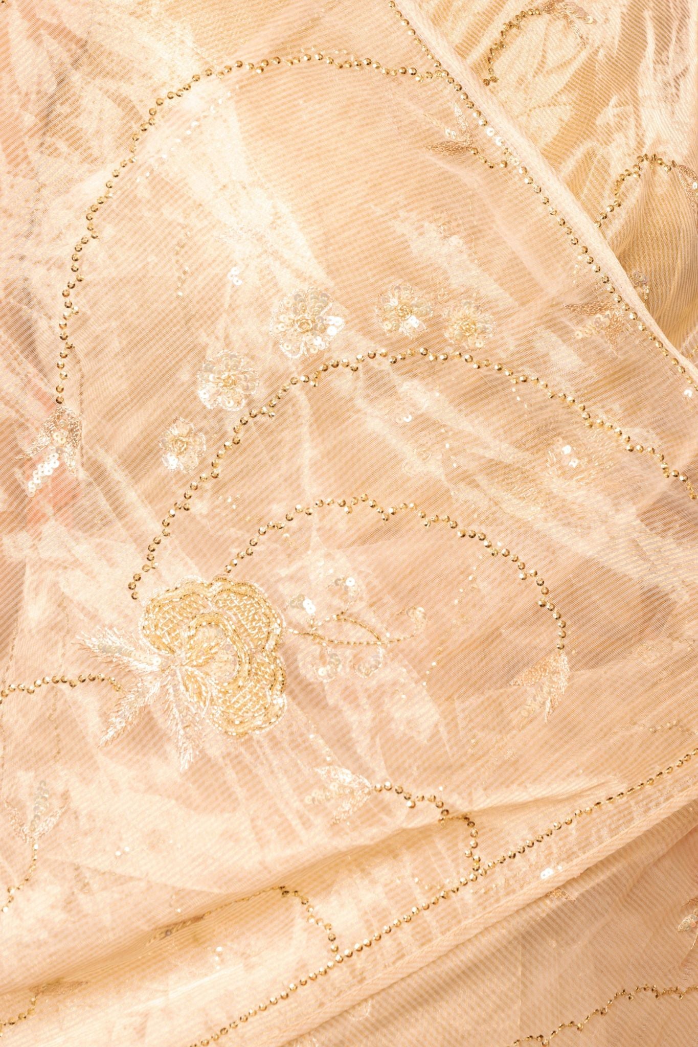 Golden Pure Tissue aari sequins  jaal handwork party wear saree