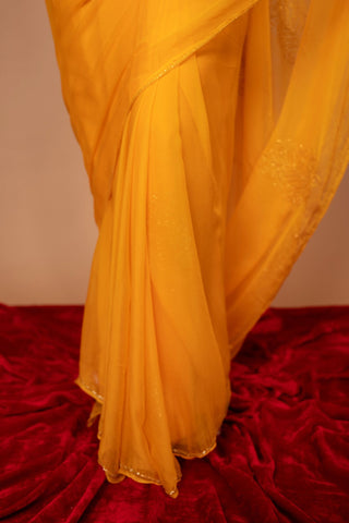 Viscose Chiffon Kardhana Work Saree