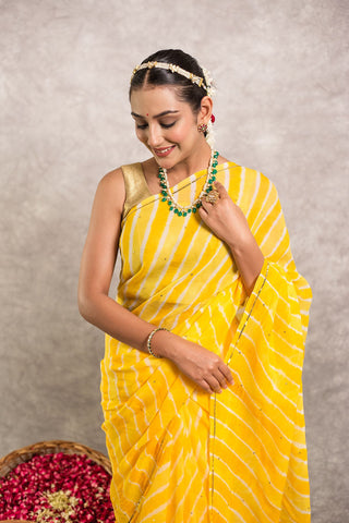 Sunhera Basant Lehariya Saree