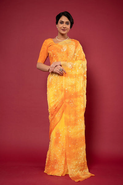 Viscose Chiffon Shibori Saree
