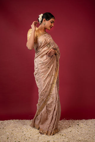 Handloom Tan Tissue Saree