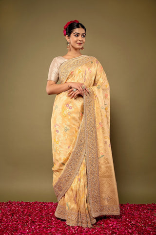 Pure Tissue Zardozi Work Saree