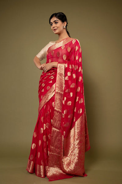 Viscose Chiffon Banarsi Work Saree