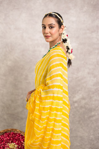 Sunhera Basant Lehariya Saree