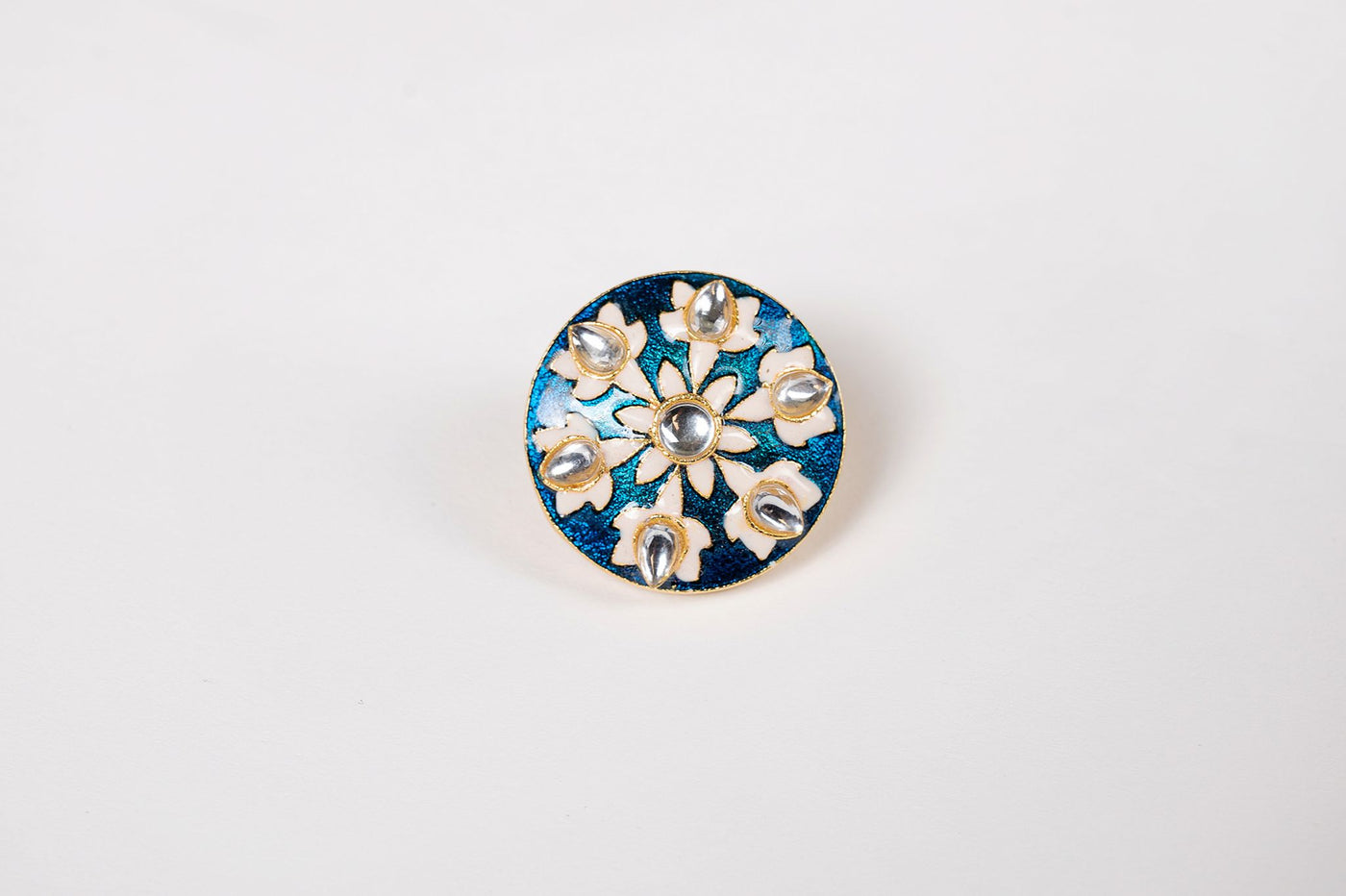 Gentian And Ivory Lotus Buttons