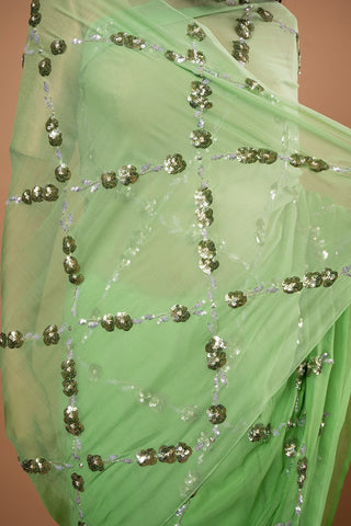 Pure Chiffon Siquin Work Saree