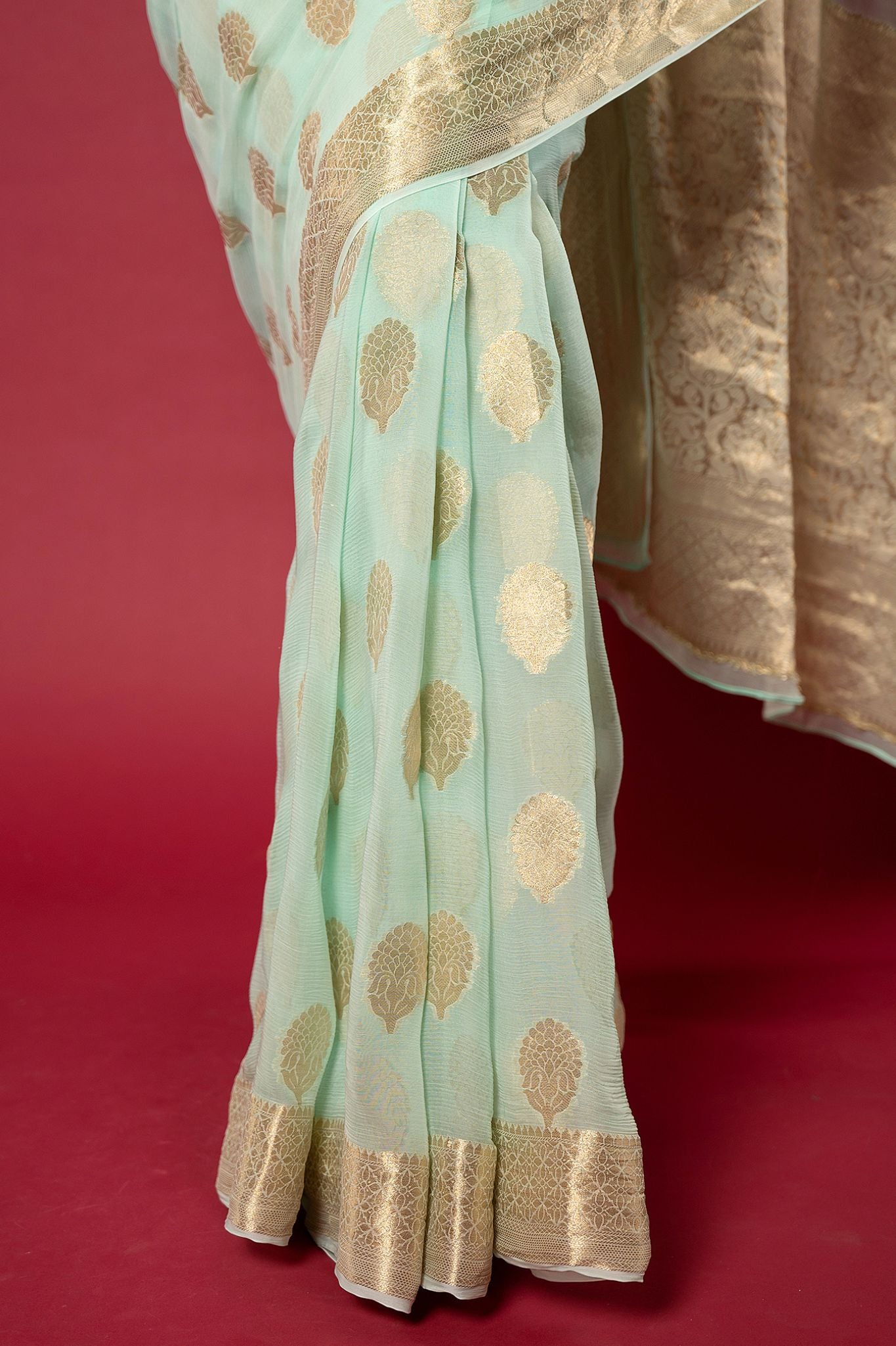 Viscose Chiffon Work Banarsi Saree