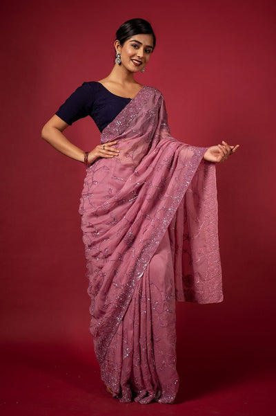 Cocktail Rose Saree